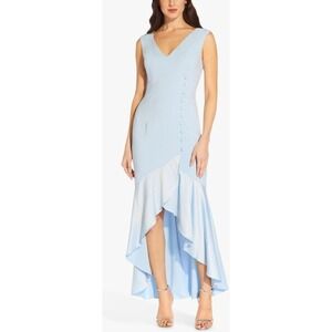 Adrianna Papell Women's Formal Dress Sleeveless Asymmetric Ruffle Hem